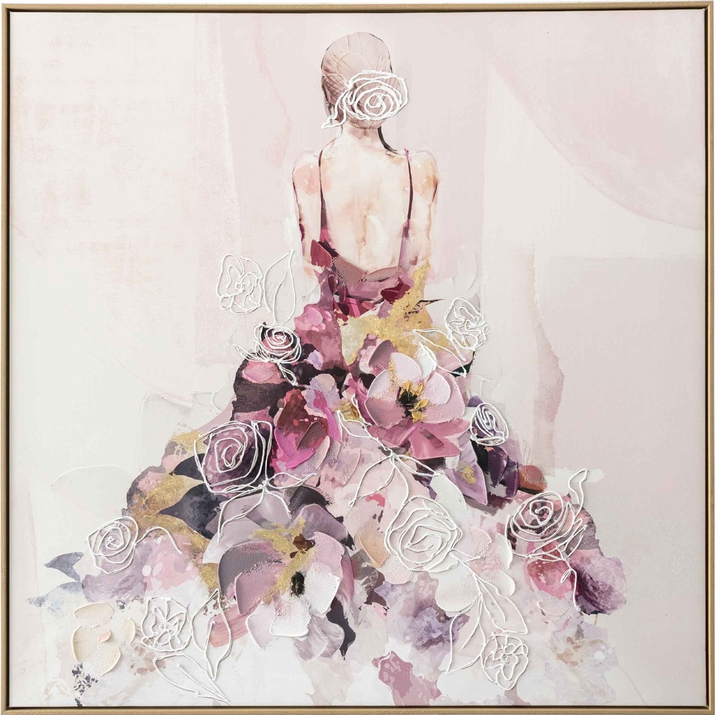 CUADRO V2-P4915N-1# 100X100CM MARCO GB056-3316# COLOR MADERA