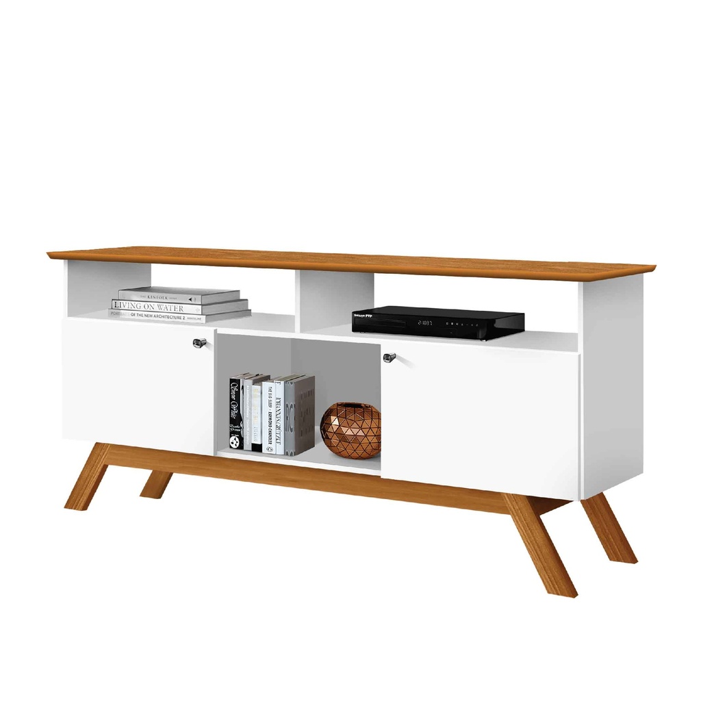 GABINETE P/TV AMSTERDA II# 1469# BLANCO/NATURE 140X42X69CM 2PUERTAS