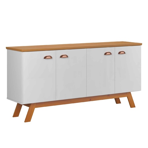 BUFETERO ATLANTA# 1742# BLANCO/NATURE 4PUERTAS 164X41X77CM
