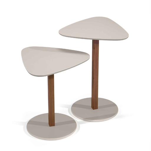 JUEGO DE MESITAS PARIS 11817# OFF WHITE/NATURE# 2PZ 71X45CM + 56X45CM 