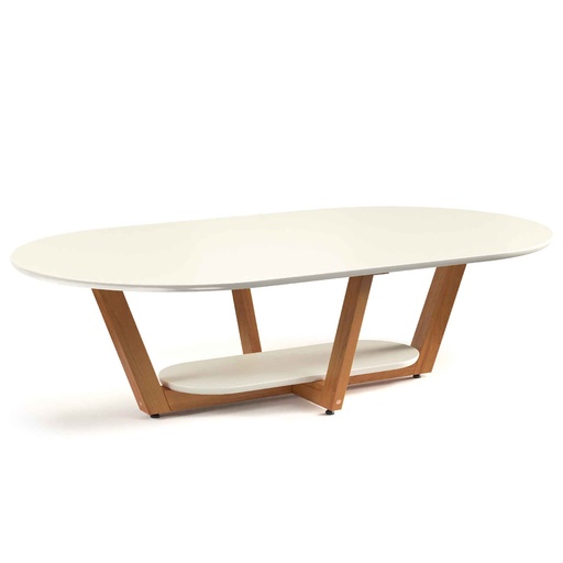 MESITA DE CENTRO ELEGANCE# 10301# OFF WHITE/NATURE 120X68X35CM 