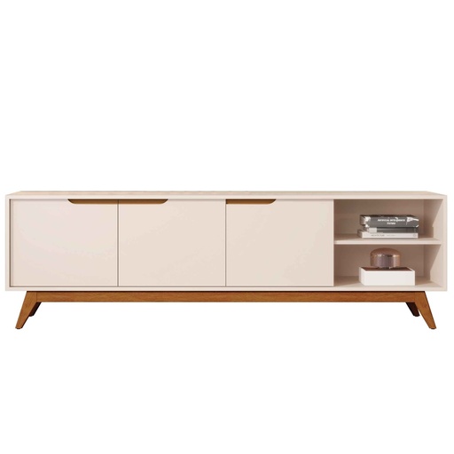 GABINETE P/TV TUCUMA # 32767# OFF WHITE/NATURE 180X43X54CM 3PUERTAS