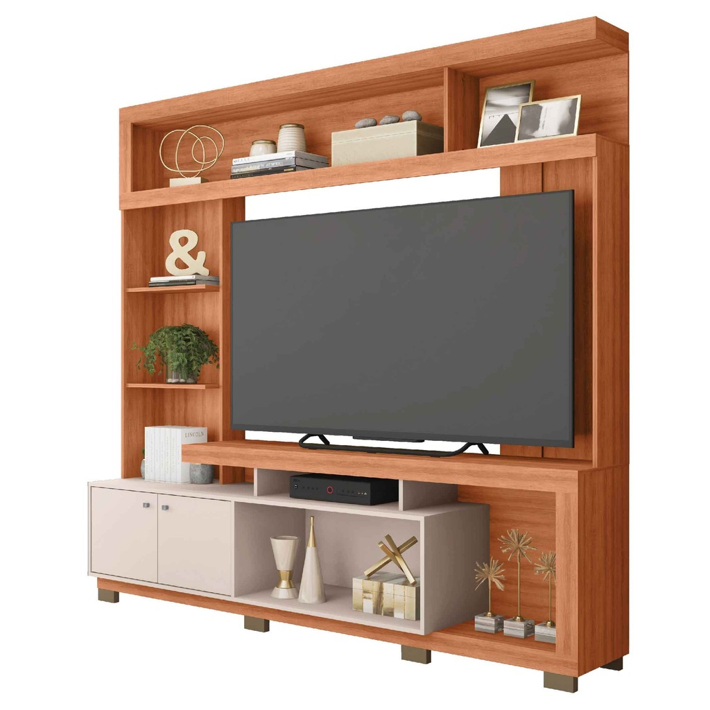 CENTRO DE ENTRETENIMIENTO FORMOSA 2.1# MAX TV 70" FREIJO/OFF WHITE# 210X44X207CM