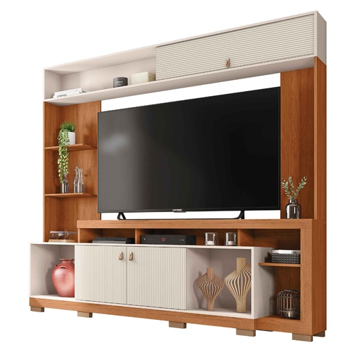 CENTRO ENTRETENIMIENTO HOME THEATER SINFONIA 2.0# MAX TV 65" PREIJO/OFF WHITE MR# 200X45X207CM
