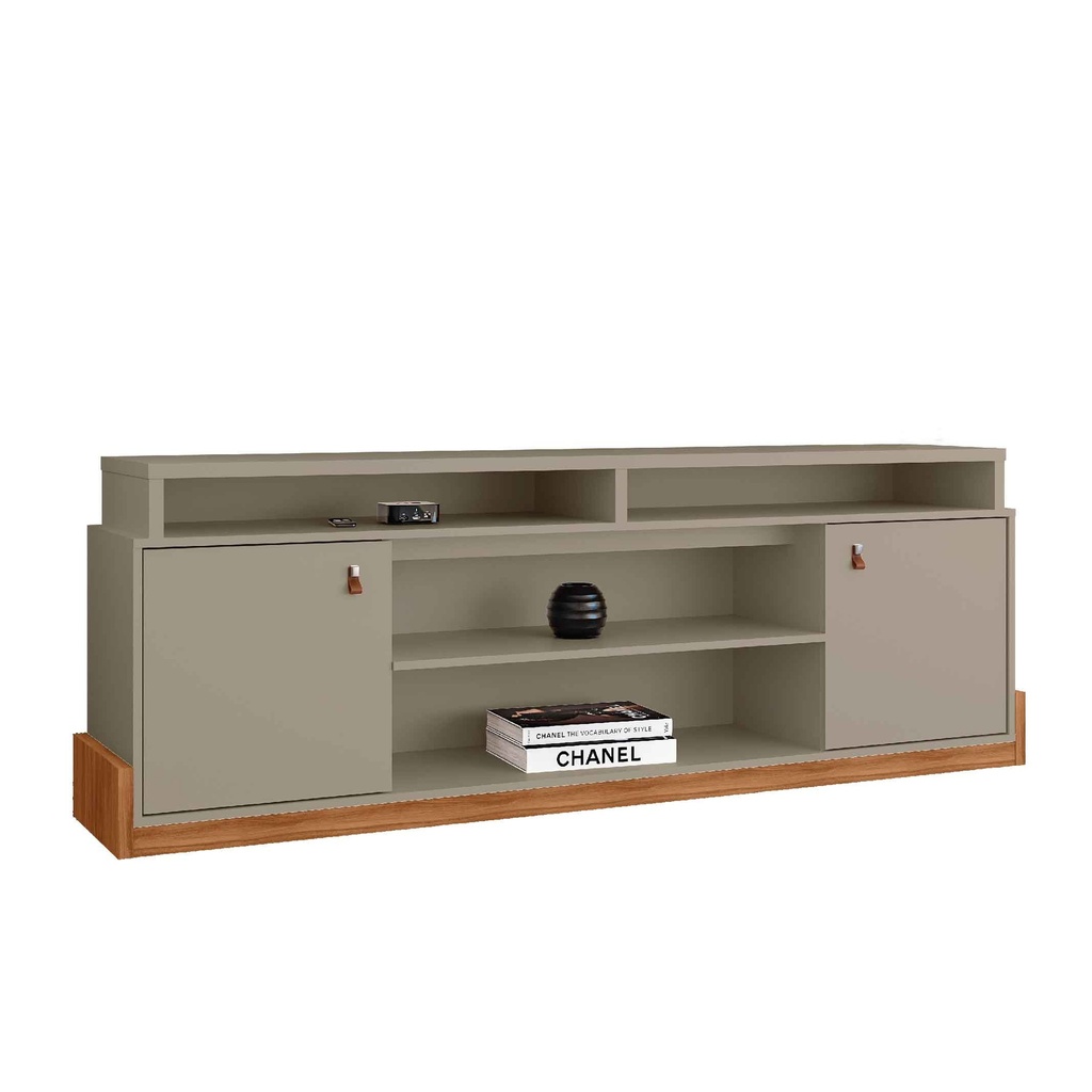 GABINETE P/TV MONTANA# 1005138# 180X36X67CM 766# GRIGIO FOSCO/CHIMONO MIEL  2 PUERTAS  2 CJ