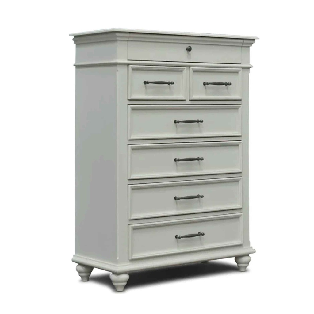 GAVETERO OYESTER BAY# CF441# 5GV 132X46X97CMS VITAGE WHITE