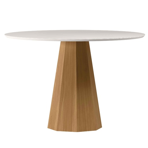 MESA REDONDA DE COMEDOR ISIS# COLOR 965 YPE /OFF WHITHE# 117X117CM