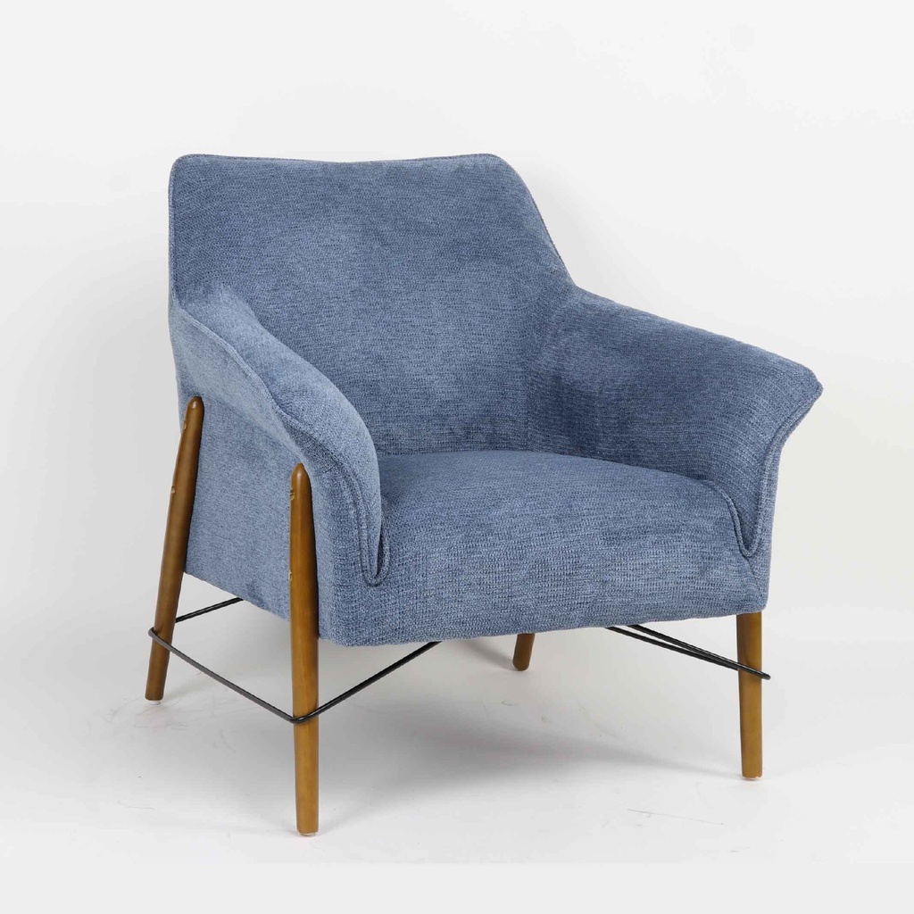 SILLA POLTRONA QH-8196K# CELESTE ARAGON-74# PATAS WALNUT BLACK 04# 