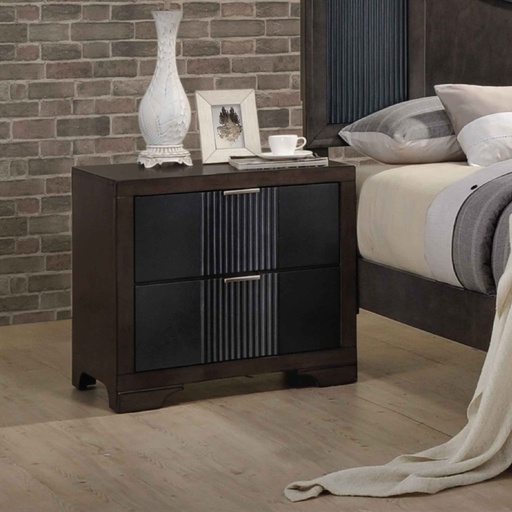 MESITA DE NOCHE FBNSTA-0165A# ALEXIS# WARM GREY/BLACK DIAMOND# 
