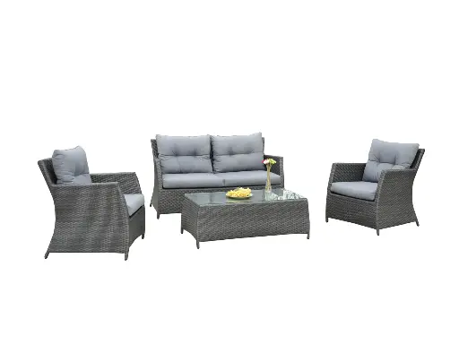 MIMBRE SOFA BYD-Z0192W# 2+1+1+MESITA1323 BM7447# GRIS BASE ALUMINIO
