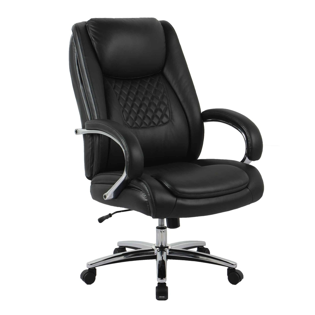 SILLA OFICINA HLC-5132L-1TH# CUERO/VINIL NEGRA CON BRAZO