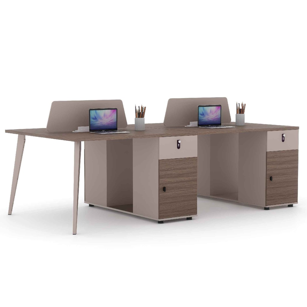 MODULO TC03-A4# 4PUESTOS OAK+GREY 2025# 240X120X75CM 3CJ