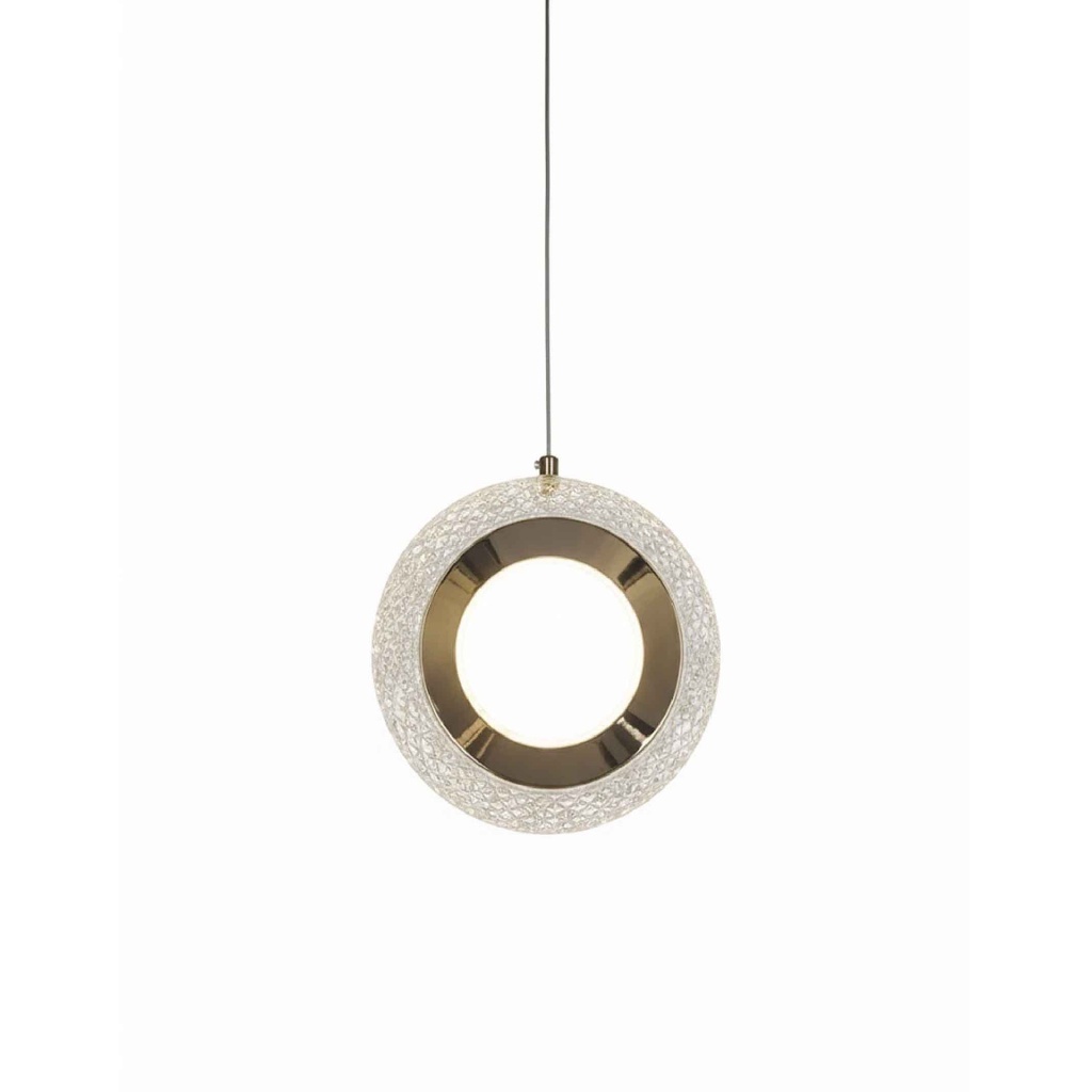 LAMPARA COLGANTE 6885/1# ALUMINIO+CRISTAL LED 