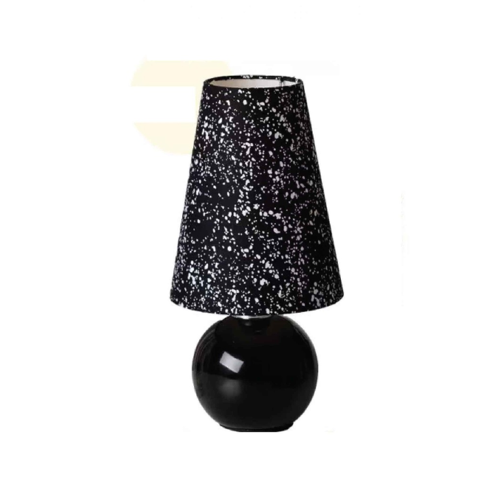 LAMPARA DE MESA T791-1# METAL BLACK PANTALLA NEGRA ROSCA 2CJ