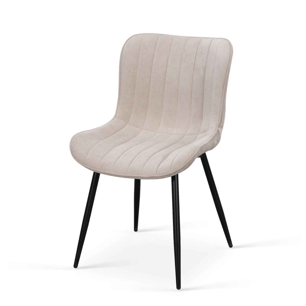 SILLA DE COMEDOR DC-3163#  MALOY18 GREY# PATAS METAL NEGRO